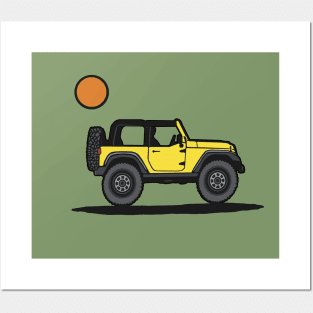 Yellow Wrangler with Sun Posters and Art